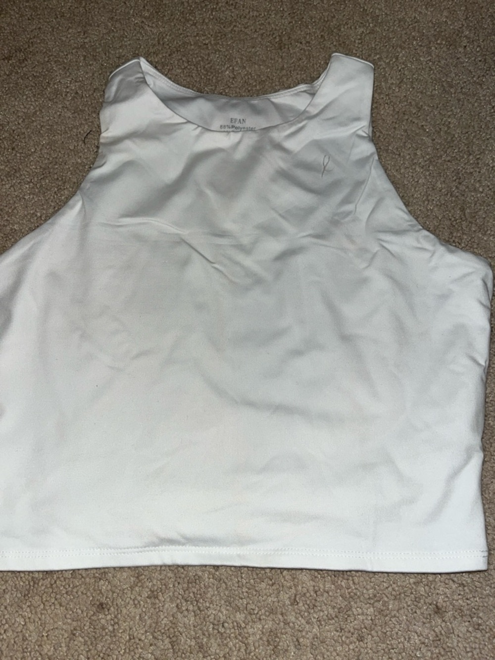 White High-Neck Crop Tank Top - EFAN